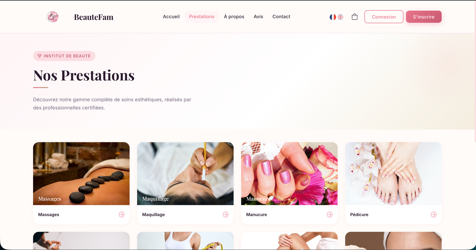 Beautefam - Разработка веб-сайтов с онлайн-бронированием