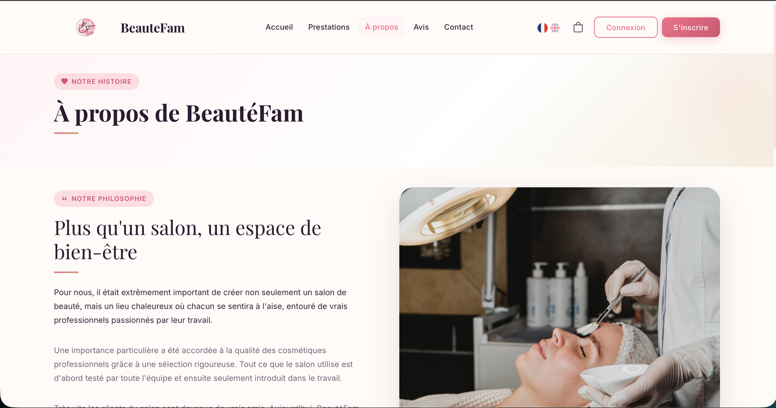 Beautefam - Разработка веб-сайтов с онлайн-бронированием