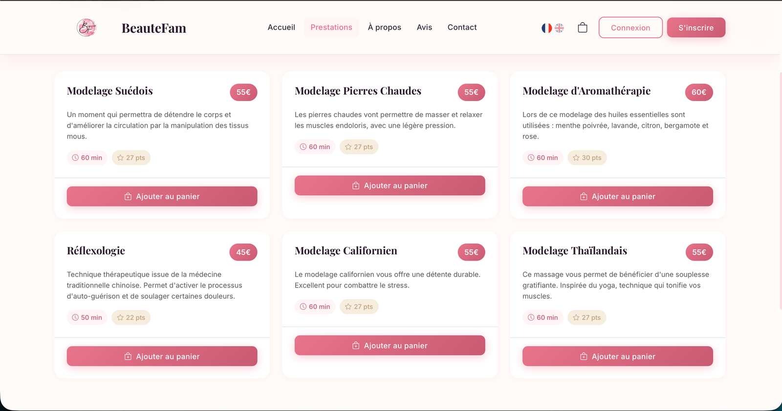 Beautefam - Разработка веб-сайтов с онлайн-бронированием