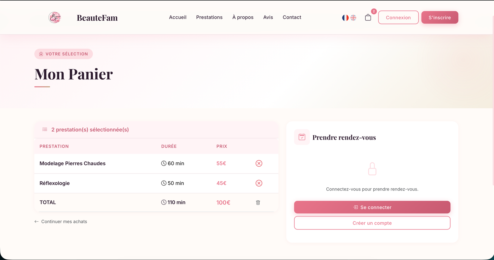 Beautefam - Разработка веб-сайтов с онлайн-бронированием